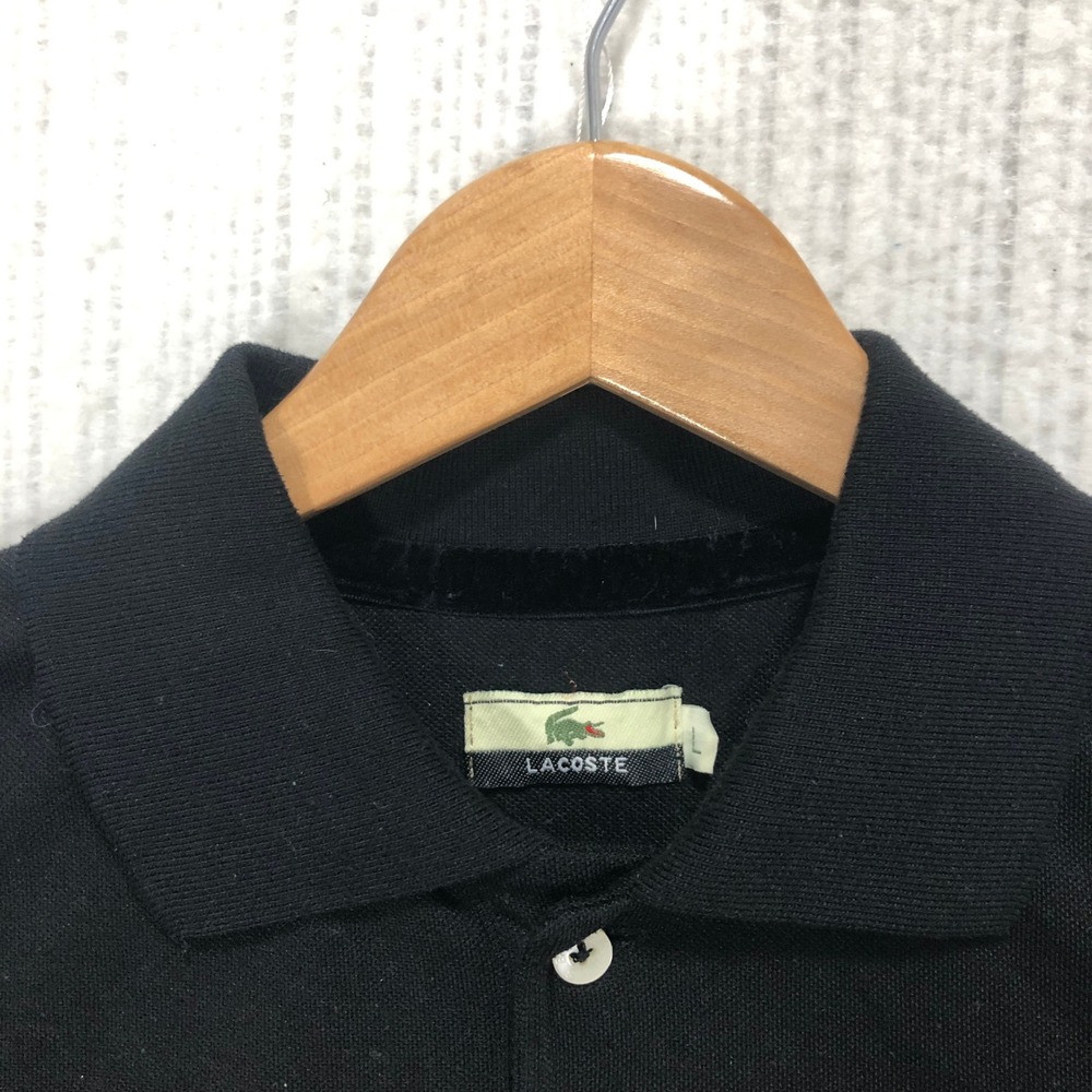 Lacoste Men Black Polo Shirt Short Sleeve Cotton Pique Crocodile Logo Size L 5 - Picture 4 of 9